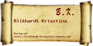 Blikhardt Krisztina névjegykártya